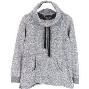 TOMMY HILFIGER Sweatshirt Men's XL Melange Cowl Neck Kangaroo Pocket Strap
